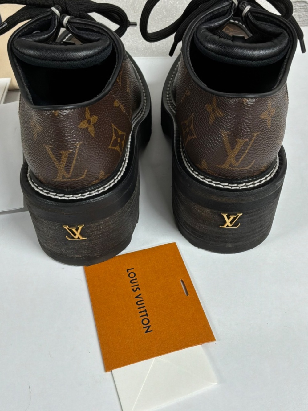 LOUIS VUITON ‎ Beaubourg Platform Derby Chunky Monogram 37.5. Excellent - Picture 11 of 16